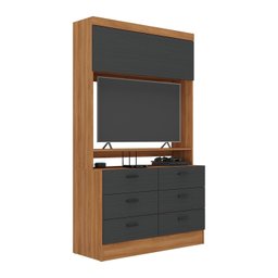 Estante para Tv até 42 Polegadas Viena1 Porta 6 Gavetas Espresso Móveis - 2