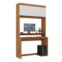 Ver imagem 2 de Escrivaninha Mesa Escritório para Computador Viena 1 Porta 120cm Nogal e Branco Yescasa