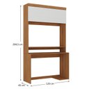 Ver imagem 3 de Escrivaninha Mesa Escritório para Computador Viena 1 Porta 120cm Nogal e Branco Yescasa