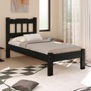 Ver imagem 3 de Cama Solteiro em Madeira Maciça Reforçado Preto Nemargi