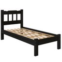 Ver imagem 1 de Cama Solteiro em Madeira Maciça Reforçado Preto Nemargi