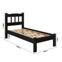Ver imagem 2 de Cama Solteiro em Madeira Maciça Reforçado Preto Nemargi