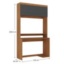 Ver imagem 3 de Escrivaninha Mesa Escritório para Computador Viena 1 Porta 120cm Nogal e Grafite Yescasa Cinza