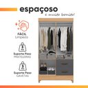 Ver imagem 5 de Guarda Roupas Solteiro com Espelho 4 Portas 2 Gavetas Mobi Nature / Grafite Albatroz