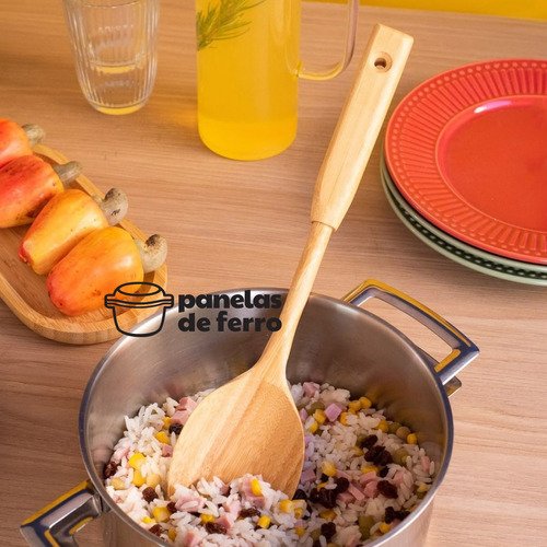 Colher de Bambu 35cm para Servir Cozinha Arroz Salada Assado - 4