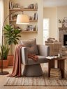 Ver imagem 2 de Poltrona Decorativa Orgânica Base Fixa Agatha Suede Cappuccino Liso
