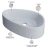 Kit 02 Cubas de Apoio Gota para Banheiro Lavabo C01 Bg43w Branco Granit Matte - Lyam - 4