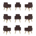 Ver imagem 1 de Kit 9 Poltronas Nina Decorativa para Recepção Balaqui Decor Cor:Marrom