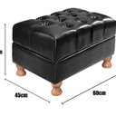 Ver imagem 4 de Poltrona com Puff Duquesa Decorativo Chesterfield Capitonê Preto