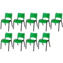 Ver imagem 2 de Cadeira Iso Base Preto Escola, Escritório Verde Kit 9 Un