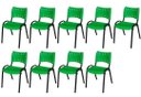 Ver imagem 2 de Cadeira Iso Base Preto Escola, Escritório Verde Kit 9 Un