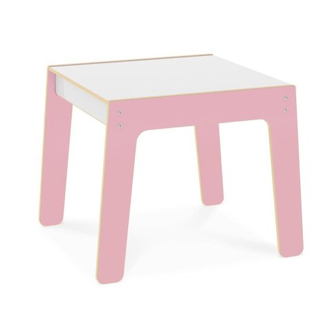 Mesa Infantil Madeira Mesinha Criança Rosa MDF Menina Escolar Brinquedoteca Estudos Moderna Multiuso