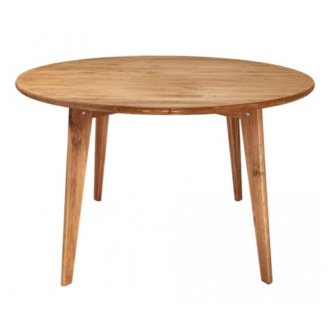 Mesa Redonda Design Escandinavo em Madeira e Acabamento Acetinado em Cera Coleção Scandian Marrom/Cor