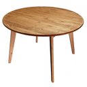 Ver imagem 4 de Mesa Redonda Design Escandinavo em Madeira e Acabamento Acetinado em Cera Coleção Scandian Marrom/Cor