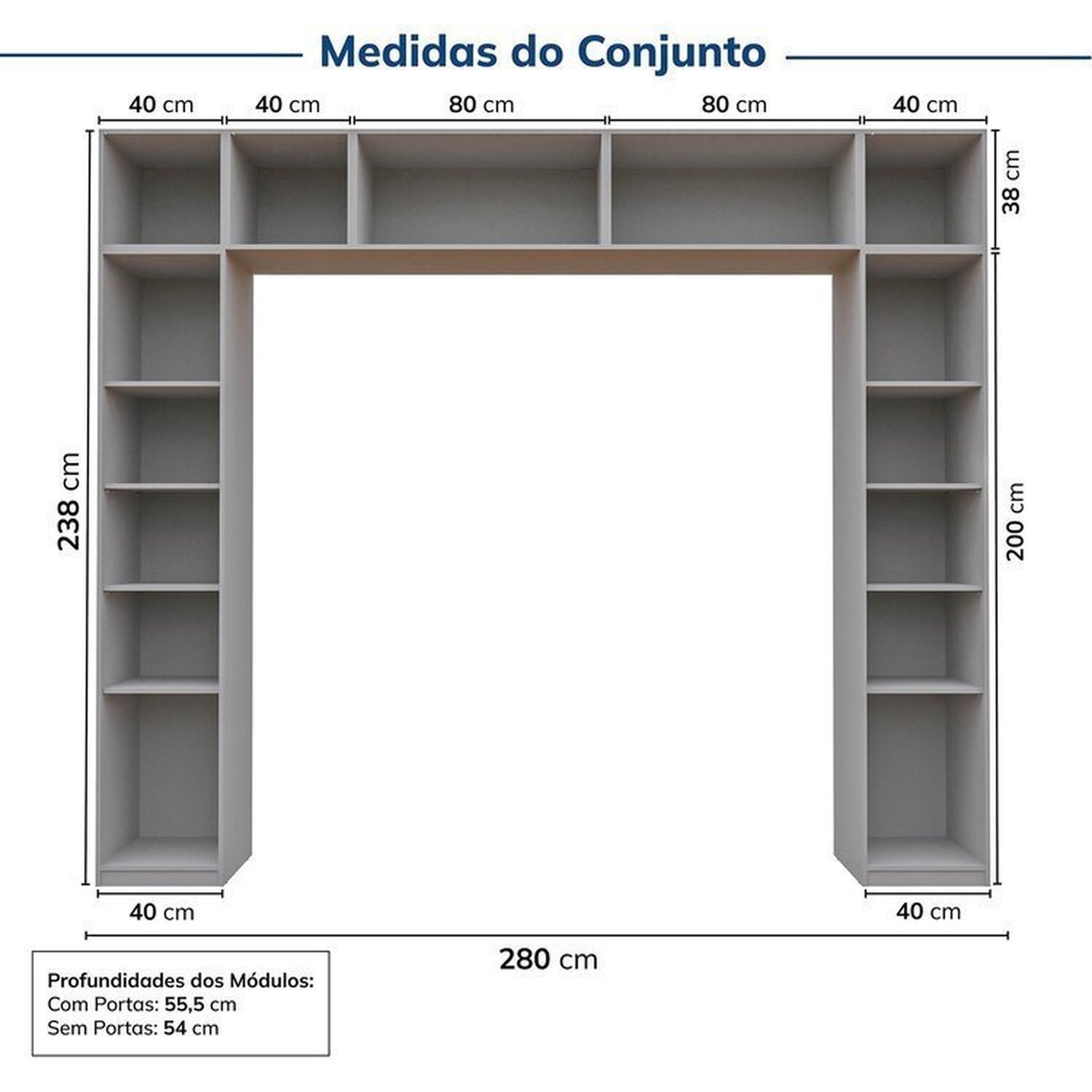 Guarda-roupa Modulado 6 Peças 9 Portas Jade Cabecasa Madeiramadeira - 3