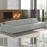 Sofá Ilha Modulado Milos 432cm Puff Lateral Veludo Cinza G33 - Gran Belo - 1