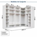 Ver imagem 3 de Guarda-Roupa Modulado de Canto 10 Peças 18 Portas Jade CabeCasa MadeiraOriginals Branco/Fosco
