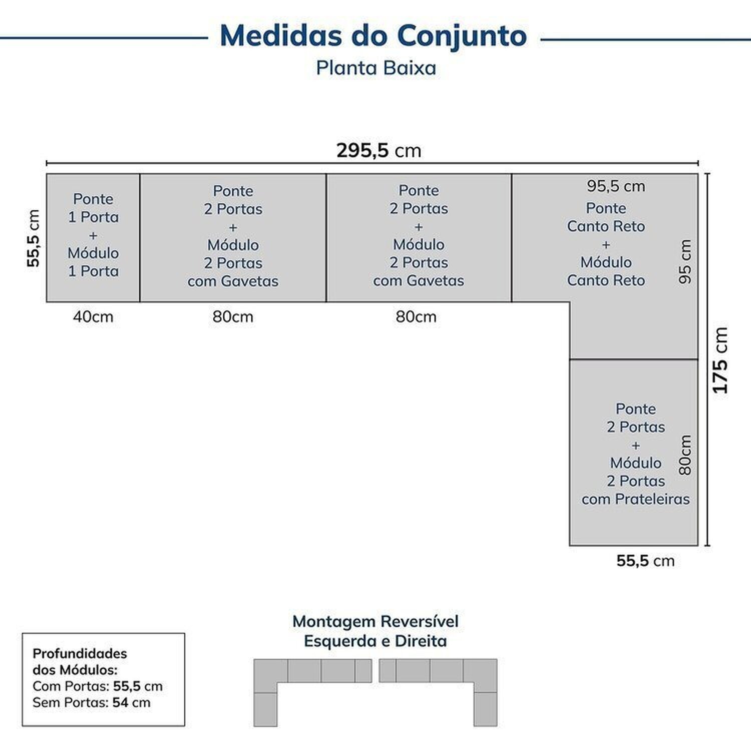 Guarda-roupa Modulado de Canto 10 Peças 18 Portas Jade Cabecasa Madeiramadeira - 2