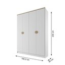 Ver imagem 3 de Guarda-Roupa Solteiro 100% Mdf Bp 4 Portas 2 Gavetas Asti