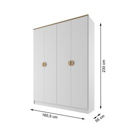 Guarda-Roupa Solteiro 100% Mdf Bp 4 Portas 2 Gavetas Asti - 3