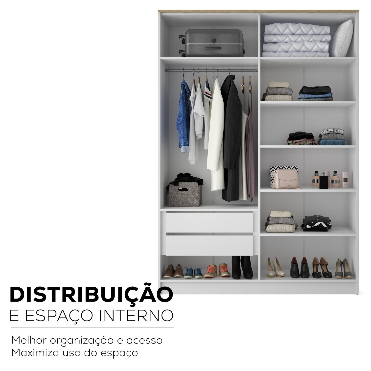 Guarda-roupa Solteiro 100% Mdf Bp 4 Portas 2 Gavetas Asti - 10