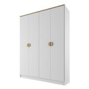 Ver imagem 2 de Guarda-Roupa Solteiro 100% MDF BP 4 Portas 2 Gavetas Asti Branco