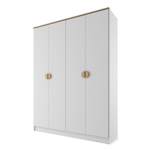 Guarda-Roupa Solteiro 100% Mdf Bp 4 Portas 2 Gavetas Asti