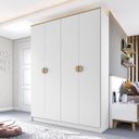 Ver imagem 2 de Guarda-Roupa Solteiro 100% Mdf Bp 4 Portas 2 Gavetas Asti