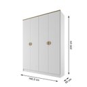 Ver imagem 4 de Guarda-Roupa Solteiro 100% MDF BP 4 Portas 2 Gavetas Asti Branco