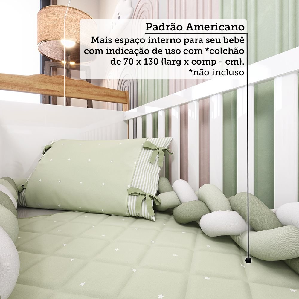 Berço Mini Cama 3 em 1 Americano 100% Mdf Cocada - 11