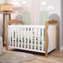 Ver imagem 1 de Berço Mini Cama 3 em 1 Americano 100% MDF Cocada Espresso Móveis Branco Brilho/Amêndoa