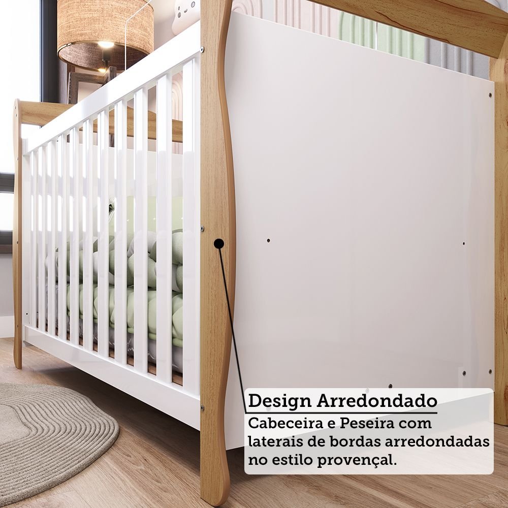 Berço Mini Cama 3 em 1 Americano 100% Mdf Cocada - 9