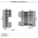 Ver imagem 3 de Guarda-roupa Modulado 7 Peças 7 Portas 2 Mesa Cabeceira Jade CabeCasa MadeiraOriginals