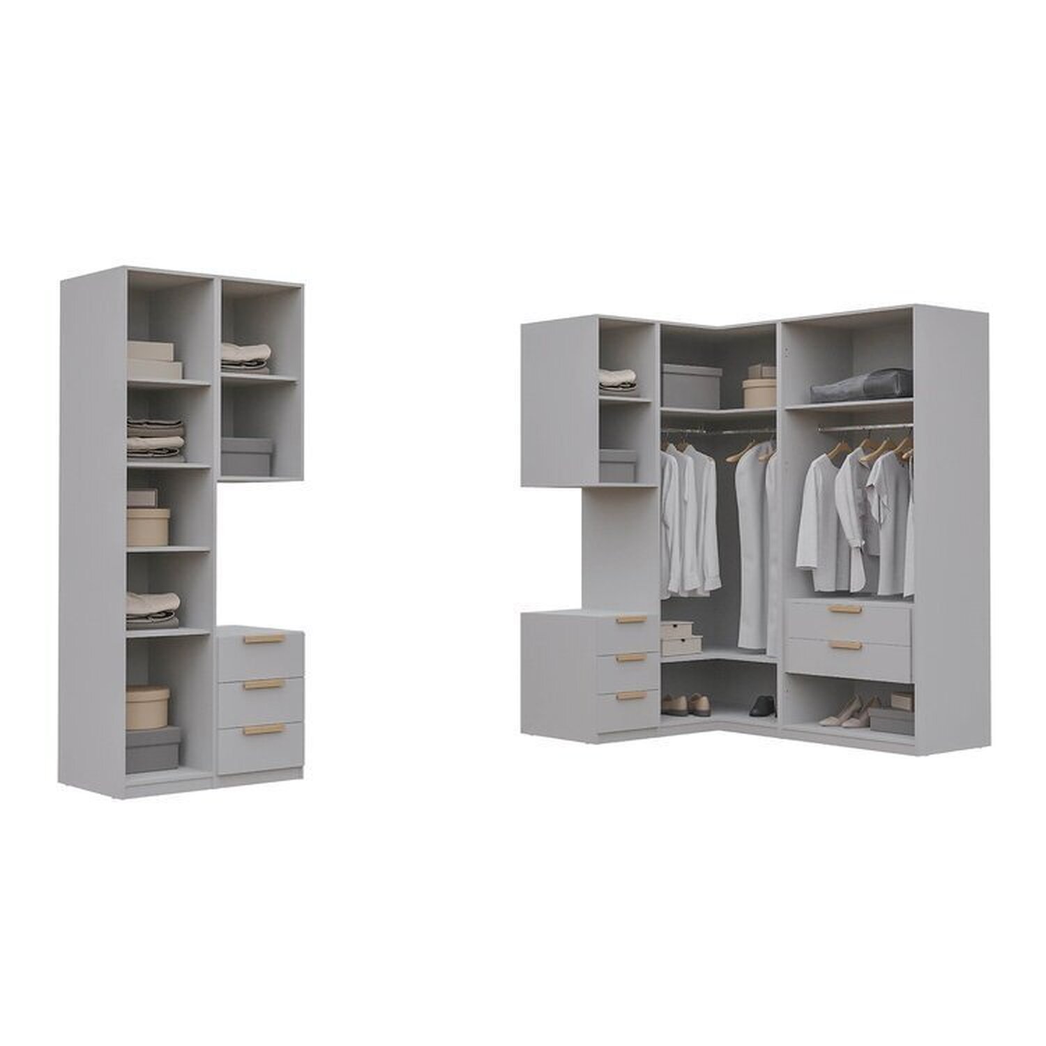 Guarda-roupa Modulado 7 Peças 7 Portas 2 Mesa Cabeceira Jade Cabecasa Madeiramadeira - 5