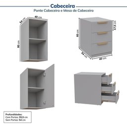 Guarda-roupa Modulado 7 Peças 7 Portas 2 Mesa Cabeceira Jade Cabecasa Madeiramadeira - 12
