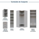 Ver imagem 4 de Guarda-Roupa Planejado 7 Peças 7 Portas 2 Mesa Cabeceira Jade CabeCasa MadeiraOriginals Cinza/Urbano