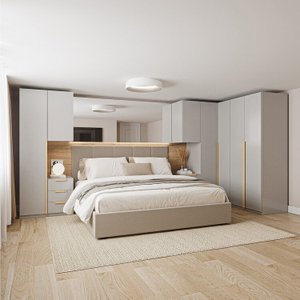 Guarda-roupa Modulado 7 Peças 7 Portas 2 Mesa Cabeceira Jade Cabecasa Madeiramadeira