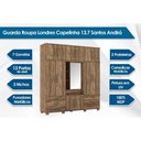 Ver imagem 3 de Guarda Roupa Casal 13 Portas e 7 Gavetas C/ 1 Espelho Londres Capelinha Jatoba/areia - Santos Andir