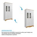 Ver imagem 5 de Guarda-roupa Infantil 3 Portas com Janelas Retangulares e 2 Gavetas 100% Mdf Cocada