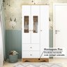 Guarda-roupa Infantil 3 Portas com Janelas Retangulares e 2 Gavetas 100% Mdf Cocada - 6