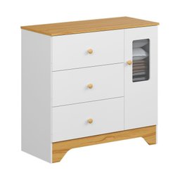 Cômoda Infantil 1 Porta com Janela Retangular e 3 Gavetas 100% Mdf Cocada - 2