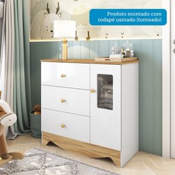 Cômoda Infantil 1 Porta com Janela Retangular e 3 Gavetas 100% Mdf Cocada - 6