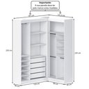 Ver imagem 3 de Closet Casal Modulado Andorra 6 Gavetas 11 Prateleiras Branco - Pnr Móveis