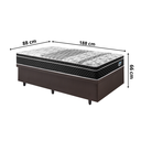 Ver imagem 2 de Cama Box Solteiro Baú Courino Linho Marrom + Colchão Gransleep Molas Verticoil Ecoflex 88x188