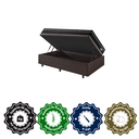 Ver imagem 6 de Cama Box Solteiro Baú Courino Linho Marrom + Colchão Gransleep Molas Verticoil Ecoflex 88x188