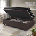 Ver imagem 3 de Cama Box Solteiro Baú Courino Linho Marrom + Colchão Gransleep Molas Verticoil Ecoflex 88x188