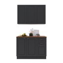 Ver imagem 1 de Cozinha Compacta Bariloche 6 Portas 2 Gavetas com Tampo 100% MDF Chumbo - Indékes