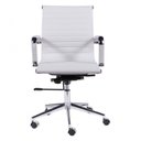 Ver imagem 3 de Kit 6 Cadeiras Escritório Diretor Esteirinha Rodízio Relax Corino 3301 Branco
