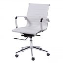 Ver imagem 2 de Kit 6 Cadeiras Escritório Diretor Esteirinha Rodízio Relax Corino 3301 Branco