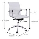 Ver imagem 5 de Kit 6 Cadeiras Escritório Diretor Esteirinha Rodízio Relax Corino 3301 Branco